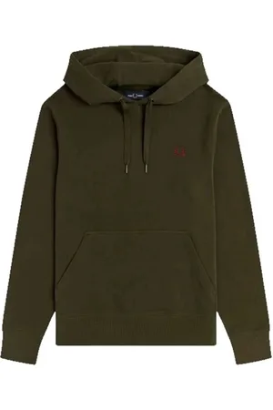 Fred Perry Homme, Sweatshirts et sweats à capuche, Vert, Taille: L Sweat à Capuche Logo Brodé