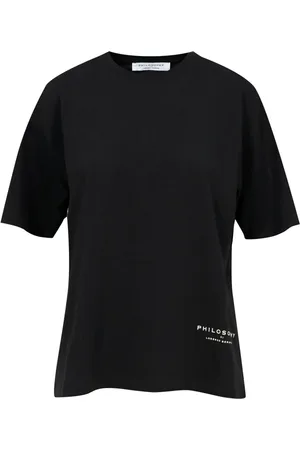 Serafini Femme, Tops, Noir, Taille: 40 FR T-shirt en coton noir à col rond