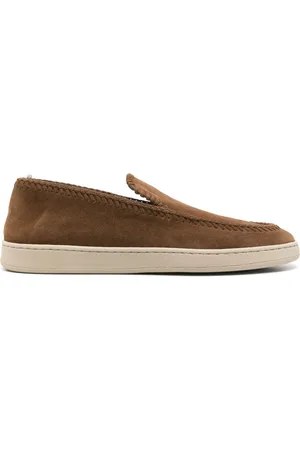 Officine creative Homme, Chaussures, Brun, Taille: 43 EU Mocassins en daim à semelle en caoutchouc