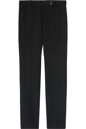 OFF-WHITE Homme, Pantalons, Noir, Taille: L Pantalon Noir en Laine avec Ceinture à la Taille