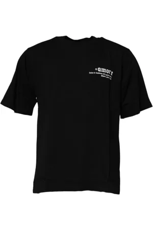 Dolce & Gabbana Homme, Tops, Noir, Taille: M T-shirt col rond léopard graphique