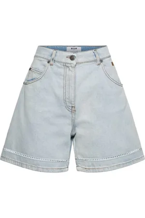 Msgm Femme, Shorts, Bleu, Taille: 38 FR Short en jean brodé