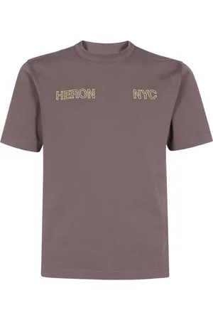 Heron Preston Homme, Tops, Brun, Taille: S T-shirt en coton avec imprimé avant et arrière