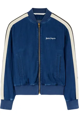 Palm Angels Femme, Sweatshirts et sweats à capuche, Bleu, Taille: 38 FR Blouson Bomber Bleu Chambray