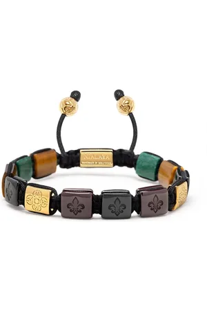 Nialaya Homme, Accessoires, Jaune, Taille: M Bracelet à perles plates en céramique