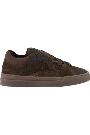 FLÂNEUR Flâneur, Homme, Chaussures, Brun, Taille: 43 EU Baskets en Cuir Marron avec Maille
