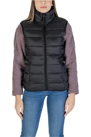 B YOUNG Femme, Vestes, Noir, Taille: 44 FR Gilet noir sans manches à col roulé avec poches