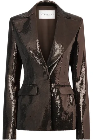 Nina Ricci Femme, Vestes, Brun, Taille: 34 FR Blazer à Sequins