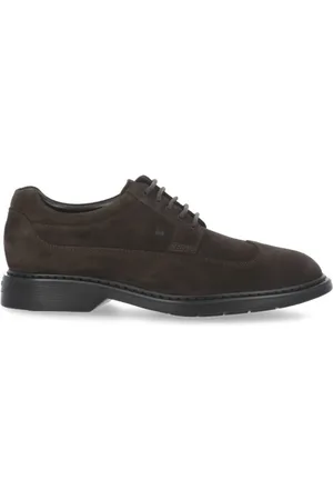 Hogan Homme, Chaussures, Brun, Taille: 40 EU Chaussures Brogue en Daim Marron