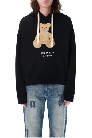 Palm Angels Homme, Sweatshirts et sweats à capuche, Noir, Taille: M Bear Mind Sweat à capuche