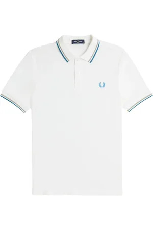 Fred Perry Homme, Tops, Blanc, Taille: M Polo à Double Liseré