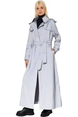 Norma Kamali Femme, Manteaux, Gris, Taille: 42 FR Trench-coat croisé