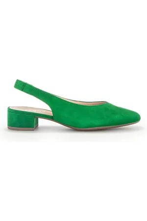 Gabor Femme, Chaussures, Vert, Taille: 37 EU Escarpins Slingback en Velours Vert