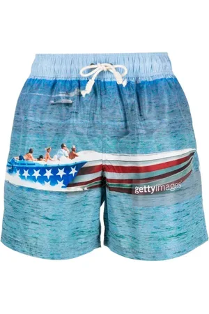 Palm Angels Homme, Maillots de bain, Bleu, Taille: L Boxers de Bain Bleus - Coupe Standard