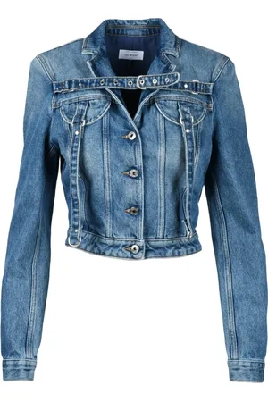 OFF-WHITE Femme, Vestes, Bleu, Taille: 34 FR Veste en jean en coton