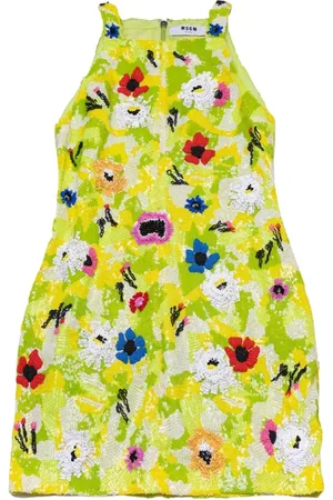 Msgm Femme, Robes, Jaune, Taille: 38 FR Robe en Tulle Multicolore