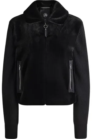 Fusalp Femme, Vestes, Noir, Taille: 40 FR Veste Luxueuse Glamour en Fausse Fourrure et Laine