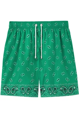 Palm Angels Homme, Maillots de bain, Vert, Taille: M Short de Bain Paisley