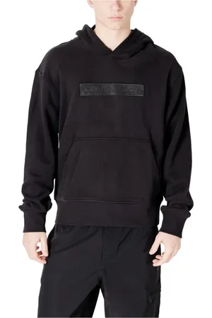 Calvin Klein Homme, Sweatshirts et sweats à capuche, Noir, Taille: M Sweat à Capuche en Coton Noir avec Poche