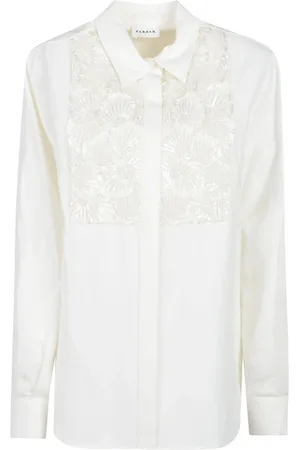 P.A.R.O.S.H. Femme, Blouses et Chemises, Blanc, Taille: 40 FR Chemise à Manches Longues Raisa