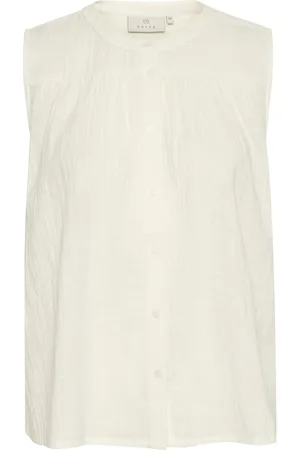 Kaffe Femme, Tops, , Taille: 42 FR Ruffle Front Top Blouse Chalk