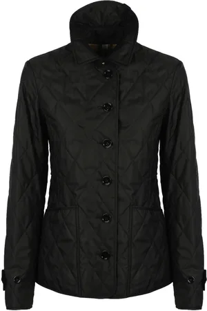 Burberry Femme, Vestes, Noir, Taille: 36 FR Manteau Noir Matelassé Diamant