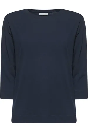 DRIES VAN NOTEN Femme, Tops, Bleu, Taille: 38 FR Pull en Coton Bleu à Col Rond
