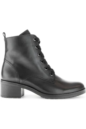 Gabor Femme, Chaussures, Noir, Taille: 36 EU Bottines à lacets en cuir noir