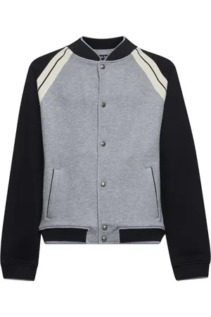 Palm Angels Homme, Vestes, Gris, Taille: S Bomber Jacket avec Bande Rayée