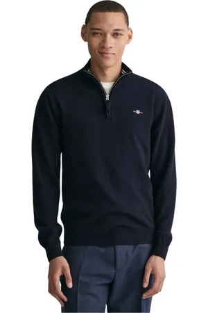 GANT Homme, Pulls, Bleu, Taille: L Pull Marine Demi-Zip