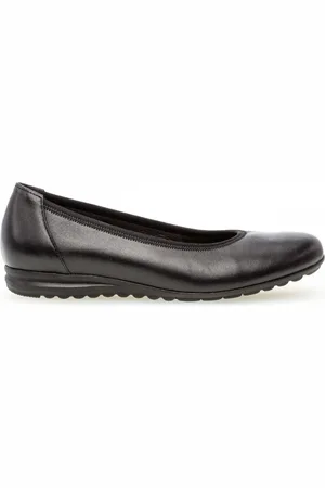Gabor Femme, Chaussures, Noir, Taille: 38 1/2 EU Ballerines classiques en cuir noir
