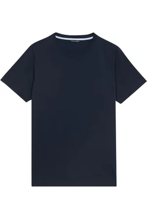 Brooks Brothers Homme, Tops, Bleu, Taille: M T-shirt Bleu Coton Col Rond