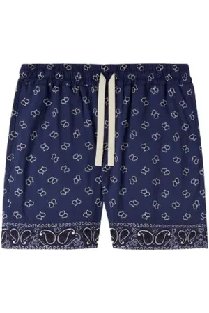 Palm Angels Homme, Maillots de bain, Multicolore, Taille: M Short à Imprimé Cachemire