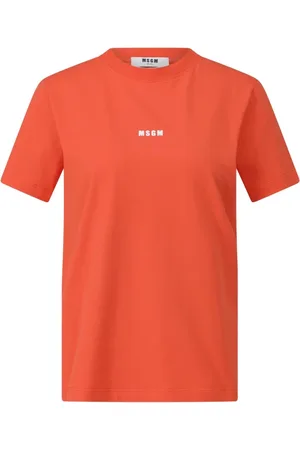 Msgm Femme, Tops, , Taille: 40 FR T-shirt en coton avec logo imprimé