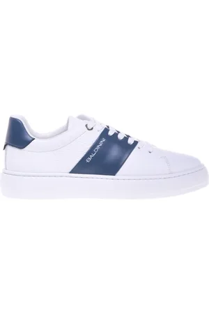 BALDININI Homme, Chaussures, Blanc, Taille: 40 EU tumbled and leather trainer