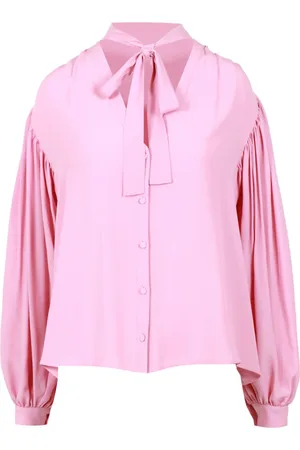 Msgm Femme, Blouses et Chemises, Rose, Taille: 38 FR Chemisier à col en V boutonné avec