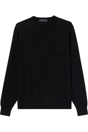 Brooks Brothers Homme, Pulls, Noir, Taille: S Pull ras du cou en laine mérinos