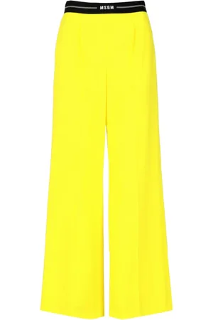 Msgm Femme, Pantalons, Jaune, Taille: 38 FR Pantalon en laine jaune