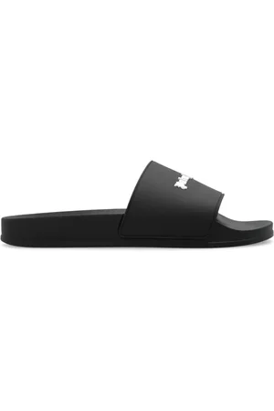 Palm Angels Homme, Chaussures, Noir, Taille: 44 EU Slides avec Logo
