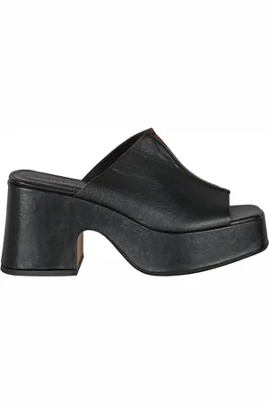 Curiosité Femme, Chaussures, Noir, Taille: 40 EU Sandale Compensée en Cuir