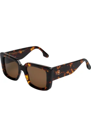 Victoria Beckham Femme, Accessoires, Brun, Taille: ONE Size Lunettes de Soleil Carrées Oversize en Acétate