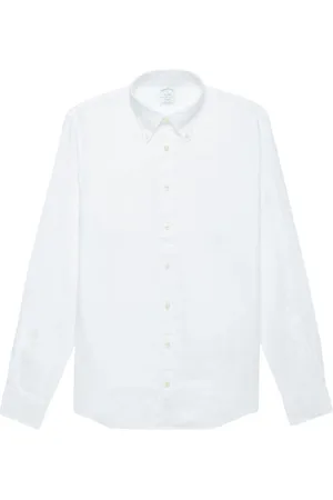 Brooks Brothers Homme, Chemises, Blanc, Taille: L Chemise Sport en Lin Coupe Slim Milano