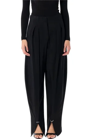 MUGLER Femme, Pantalons, Noir, Taille: 38 FR Pantalon Tailleur Ample Noir Perforé
