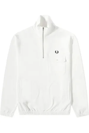 Fred Perry Femme, Sweatshirts et sweats à capuche, Multicolore, Taille: 42 FR SweaT-shirt à Demi-Zip et Col Cheminée