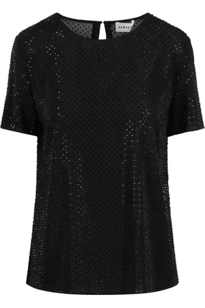 P.A.R.O.S.H. Femme, Blouses et Chemises, Noir, Taille: 38 FR Chemisier en jersey à strass