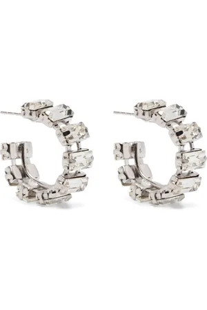 FORTE FORTE Femme, Accessoires, Gris, Taille: ONE Size Boucles d`oreilles créoles en cristal