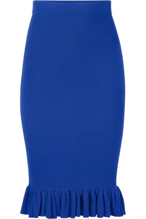 Nina Ricci Femme, Jupes, Bleu, Taille: 36 FR Jupe Midi Péplum à Volants
