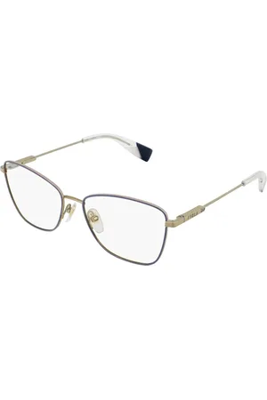 Furla Femme, Accessoires, Jaune, Taille: ONE Size Lunettes à Monture Métallique Dorée