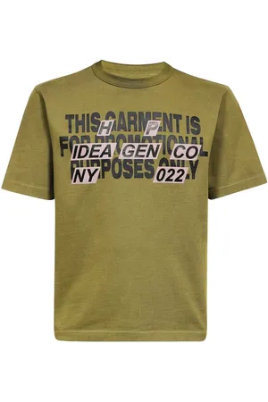 Heron Preston Homme, Tops, Vert, Taille: S T-shirt en coton avec imprimé sur le devant