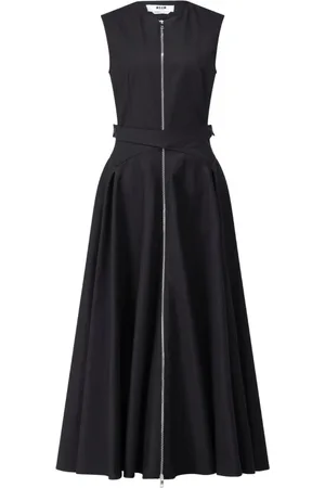 Msgm Femme, Robes, Noir, Taille: 34 FR Robe Maxi Zippée avec Ceinture